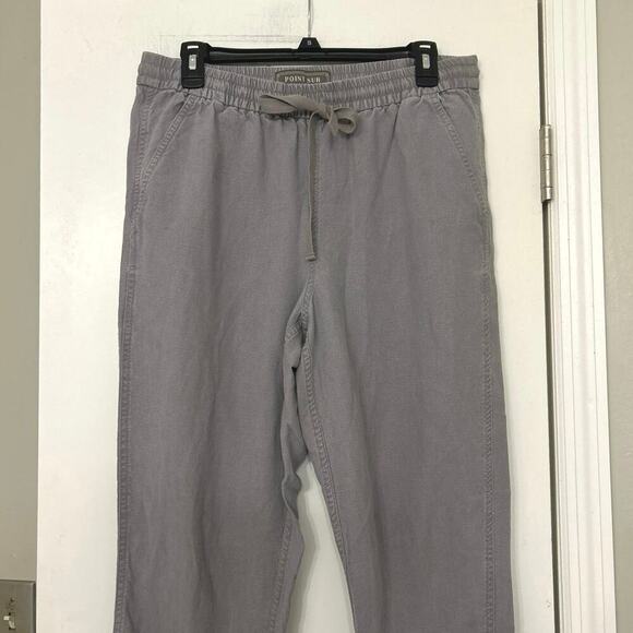 Women's Gray Jogger Pants Point Sur Linen - Picture 4 of 12